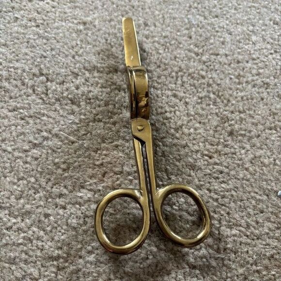 No Brand Other - Vintage 6” Brass Footed Candle Wick Trimmer Snuffer Scissors